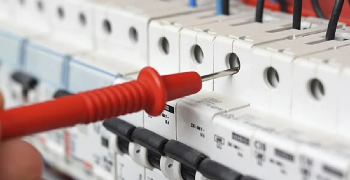 Electrical contractor testing circuit breakers during electrical repair in Chandler, AZ