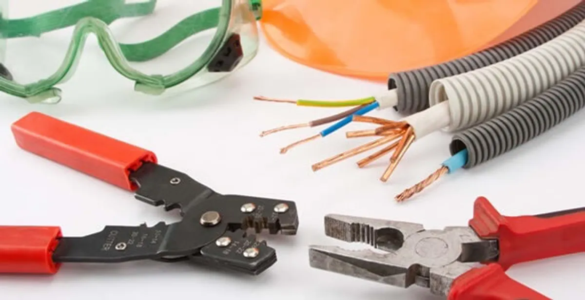 Electrical wiring repair with professional tools and safety equipment in Gilbert, AZ