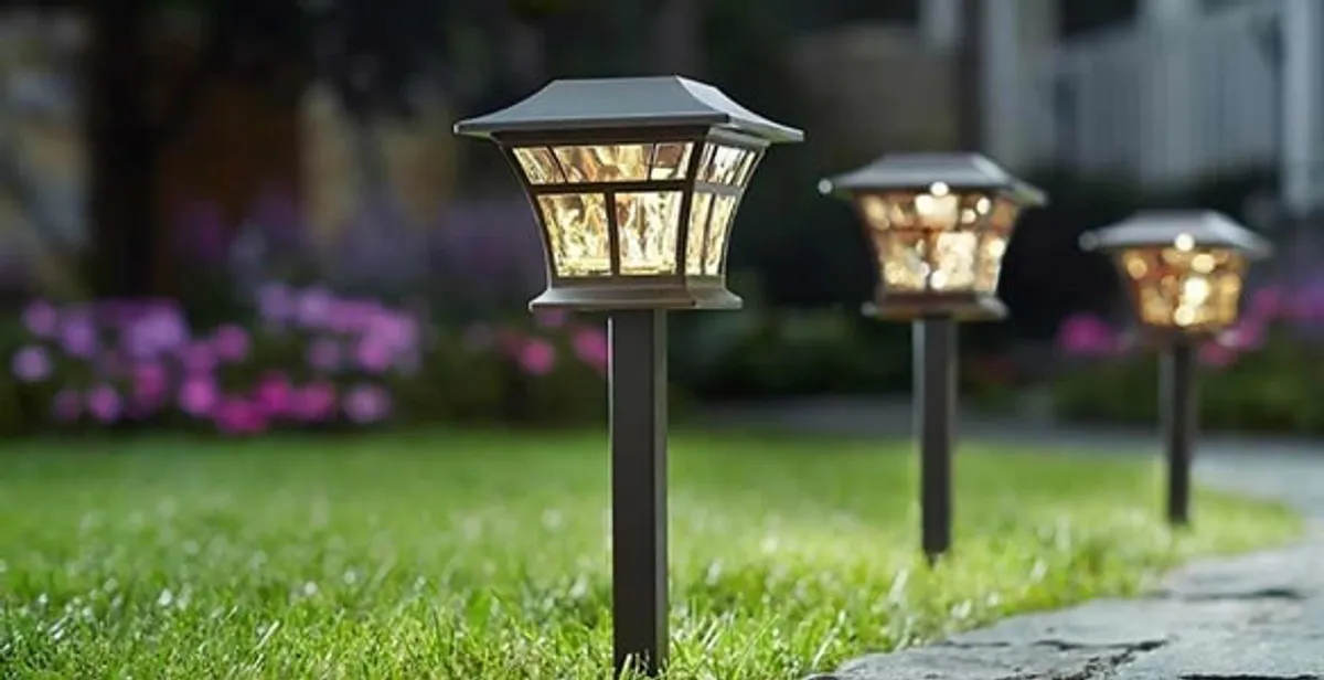 landscape lighting installation services with professionally installed pathway lights in Mesa, AZ
